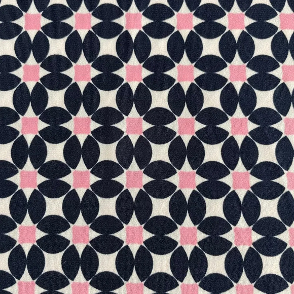 Max Studio 3/4 Sleeve Geometric Print Polyester Blend Dress Navy Wht Pink Sz M - Picture 11 of 12